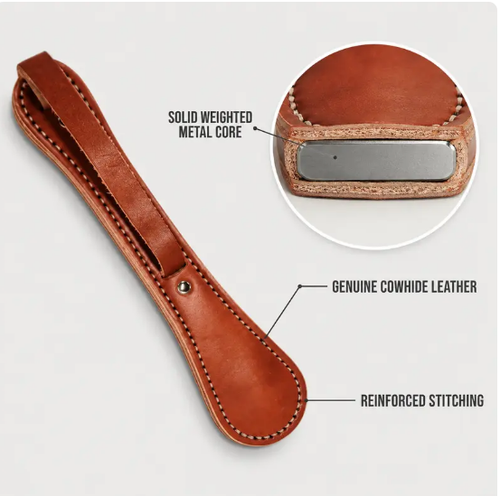 Cowhide leather and reinforced stitching detail